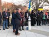 Mayor Harry Rilling, along with local and state leaders and members of the Norwalk community, stands in solidarity with Ukraine during a vigil held Wednesday outside City Hall.