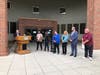 Mayor Harry Rilling introduces various city officials in attendance during a Pride flag-raising ceremony held Thursday afternoon at City Hall.