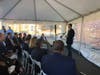 Congressman Jim Himes speaks during the grand opening of Norwalk's new business development center Thursday.