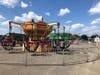 A spinning ride set up Wednesday afternoon for the Norwalk Oyster Festival, scheduled to take place Sept. 8-10, at Veterans Memorial Park and Marina.