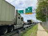 Traffic backed up by Exit 15 of I-95 late Friday morning in Norwalk.