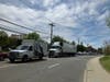 Traffic backed up along East Avenue late Friday morning in Norwalk.