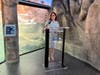 Mayor Barbara Smyth offers remarks during a ribbon cutting ceremony on June 11, 2026, at the Maritime Aquarium in Norwalk.