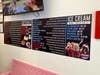 A menu at Smallcakes Cupcakery and Creamery, located at 12 Merwin Street in Norwalk, on June 25, 2026.