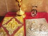 Chalice and carvings of St. John the Baptist from Annunciation Church in Stamford