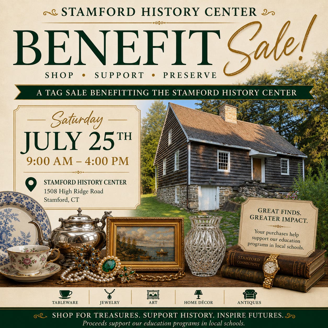 Summer Benefit Sale Fundraiser at Stamford History Center