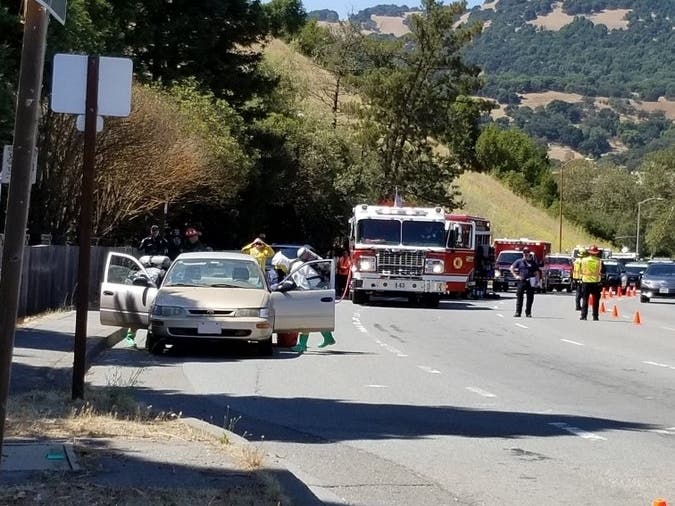 Police and firefighters in Novato are investigating the report of a hazardous material in a vehicle on San Marin Drive on Wednesday afternoon.