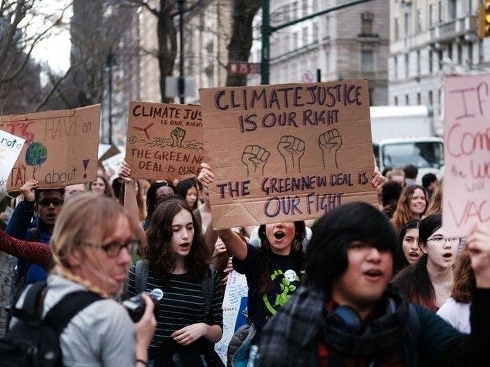A massive Global Climate Strike is set for Friday. Above, students march for climate action in New York City on March 15.