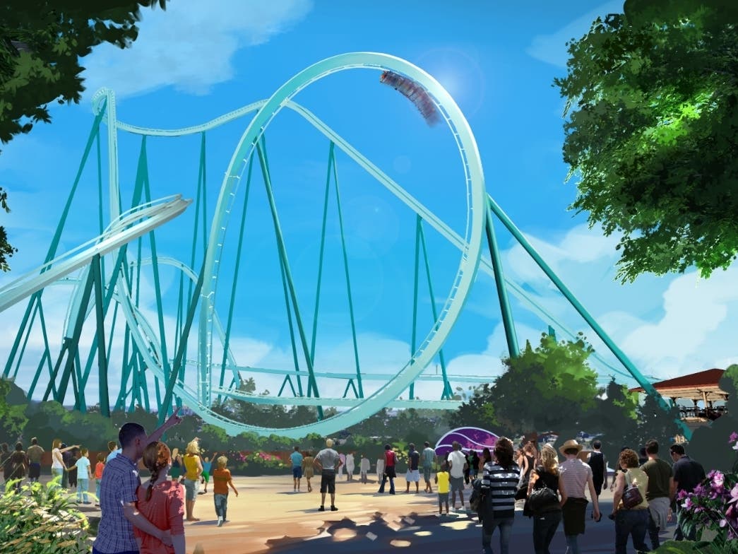 The coaster will climb 153 feet before plunging back down 143 feet while reaching speeds of more than 60 mph, according to SeaWorld officials. 