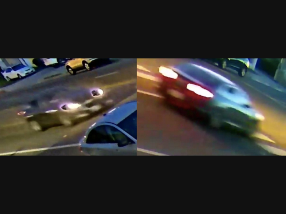The suspect vehicle was described as a dark blue or dark gray 2012- 2015 Chevrolet Malibu or Chevrolet Cruze with minimal front end damage. 