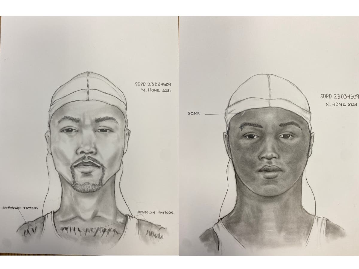 Police have created and released composite drawings of the men, who appeared to be in their late 20s or early 30s.