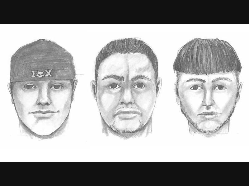 At this time, the only information on the suspects are composite sketches of three of the four men involved in the shootings.