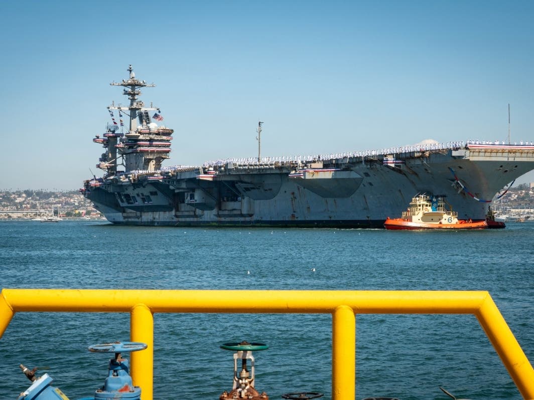 U.S. Navy Nimitz-class aircraft carrier USS Abraham Lincoln (CVN 72), returns to its home station at Naval Air Station North Island, Calif., Oct. 8, 2026, following 10 months of operations in the U.S. 5th and 7th Fleet areas of operations. 