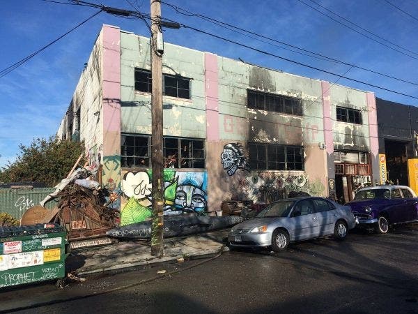 The Ghost Ship warehouse following a fire that killed 36 people in 2016
