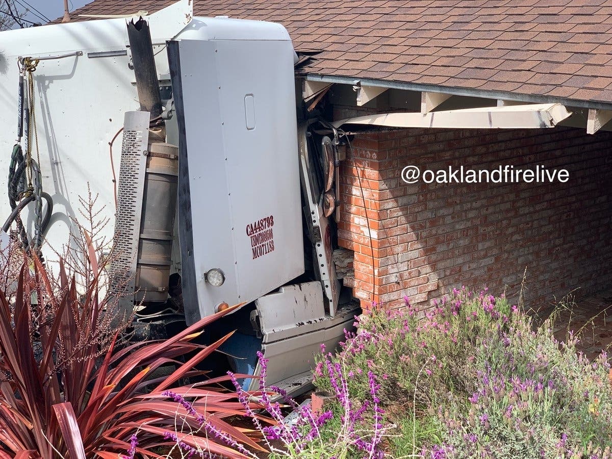 The truck did significant damage to the home.