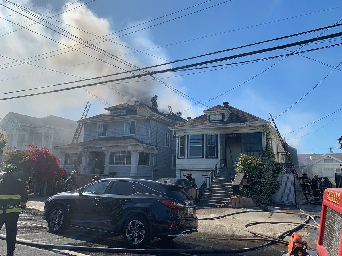 Firefighters from Alameda County and Oakland battled the blaze.