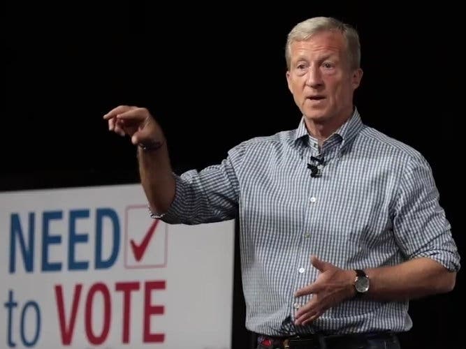 Steyer and fellow Californian Kamala Harris are seeking the Democratic nomination.