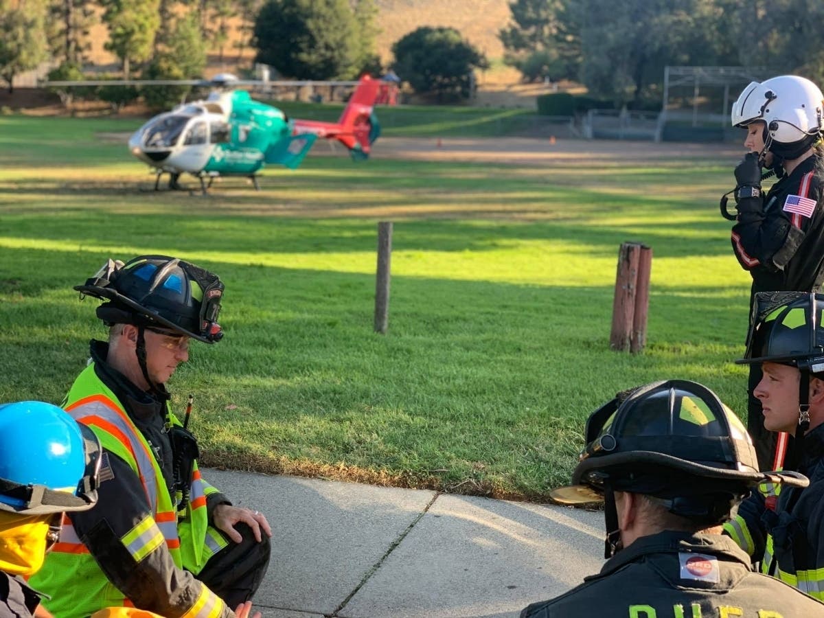 The man was airlifted to the hospital for treatment.