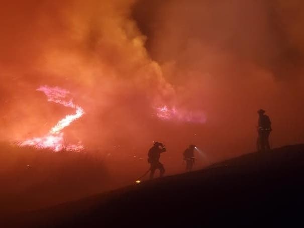 The fire burned right up to backyards.