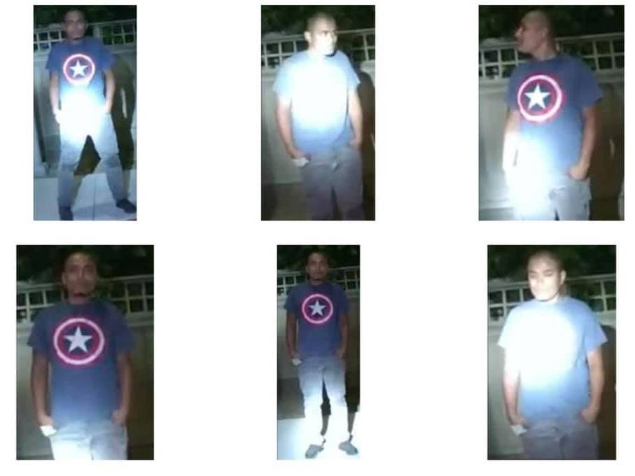 The sheriff's office released six photos of the man hoping that someone will recognize him.