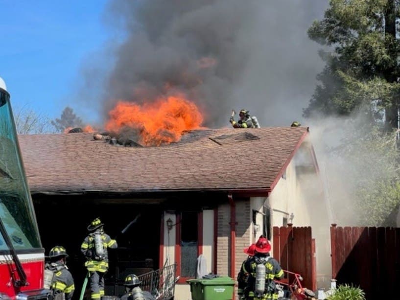 A  house fire on Berrydale Drive in Petaluma.