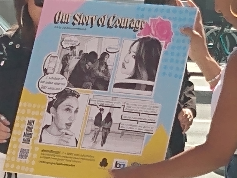 BART and its partners unveiled posters Aug. 31, 2023, in Berkeley, Calif., to educate the public about sexual harassment and gender-based violence.