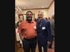 Issac Evans of Trenton was the student speaker at the Soiree Under the Stars. Pictured here with Broderick Award winner Jay Watson.