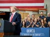President Donald Trump appeared Friday at Derco's Milwaukee aerospace campus, 8000 W. Tower Ave. in Milwaukee.