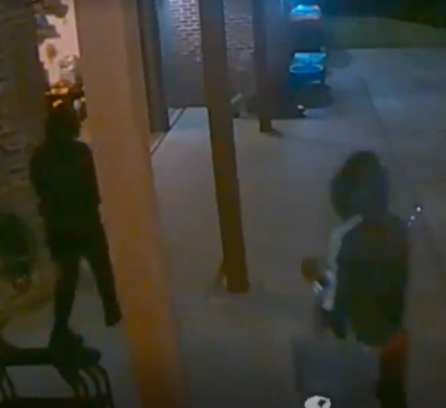 Surveillance footage shows the suspects in action. 