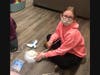 Julia Einun from the NSYMCA’s North Suburban School of Dance (NSSOD) works on her Kindness Connection Project, a homemade rope bowl.