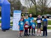 Members of the Tirpak family celebrate their completion of the NSYMCA Healthy Kids Day 5K Run/Walk on April 24.