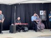 Photo Caption:  The Wayne Messmer Quartet plays “Live on the Lawn” on Sept 8th at the North Suburban YMCA. (Left) Wayne Messmer, Chris White, Sean Jacobs and Dave Katz.