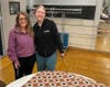 CAPTION 6:  Left to Right:  Mother and Daughter, Melissa and Isabella Nicholls from Northbrook make it a family project at the NSYMCA Fleece for Fur Babies event on March 10th.  
