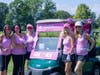 (from left) Northbrook residents Abbie Lyman, Jenna Dickson, Julie Hochschild, Molly Brown and Andrea Denes celebrate their win for best decorated golf cart (Barbie themed) at the Y’s 4th Annual Community Strong Golf Fundraiser on July 18.