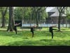 The Y’s North Suburban School of Dance perform at River Park honoring Thwack Dance.  L to R:  Yael Toubes, Ennette Weinstein and Lily Musslewhite.