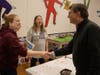 Congressman Brad Schneider attends the NSYMCA Youth Explorer Expo on Sunday, January 12 and is greeted by NSYMCA’s hosts, Val Lober and Vicki Green.