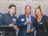 Joey Manso and Richard Licata accepting the Thiel Award from Kathy Fielding, CEO of the NSYMCA on behalf of Sal Manso and Reebie Storage & Moving, recipients for the 2025 Thiel Award for Social Responsibility & Community Leadership. 