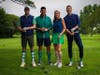 (left to right) Mike McCarthy, Bryan Benavides, Johanna Benavides and Lance Neuhauser one of the best dressed teams at the NSYMCA 5th Annual Community Strong Golf Fundraiser on July 17th at Chevy Chase Country Club.