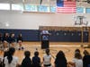 Head of School Tom Main addresses the eighth graders during the first assembly of the year. 