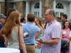 Head of School Tom Main talks to families at Sept 3 Launch