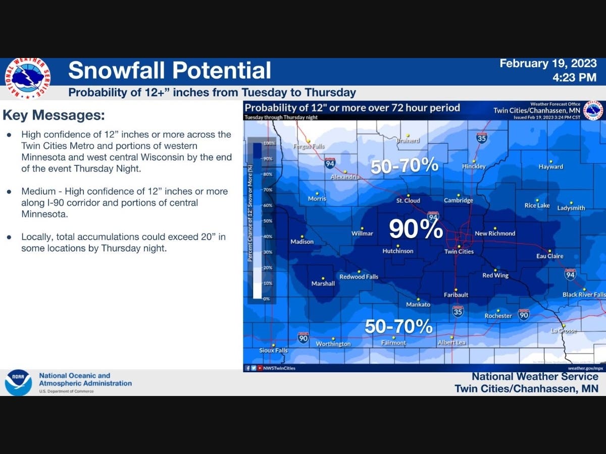 Winter Storm Could Dump 12 Inches Of Snow On Twin Cities MN Weather