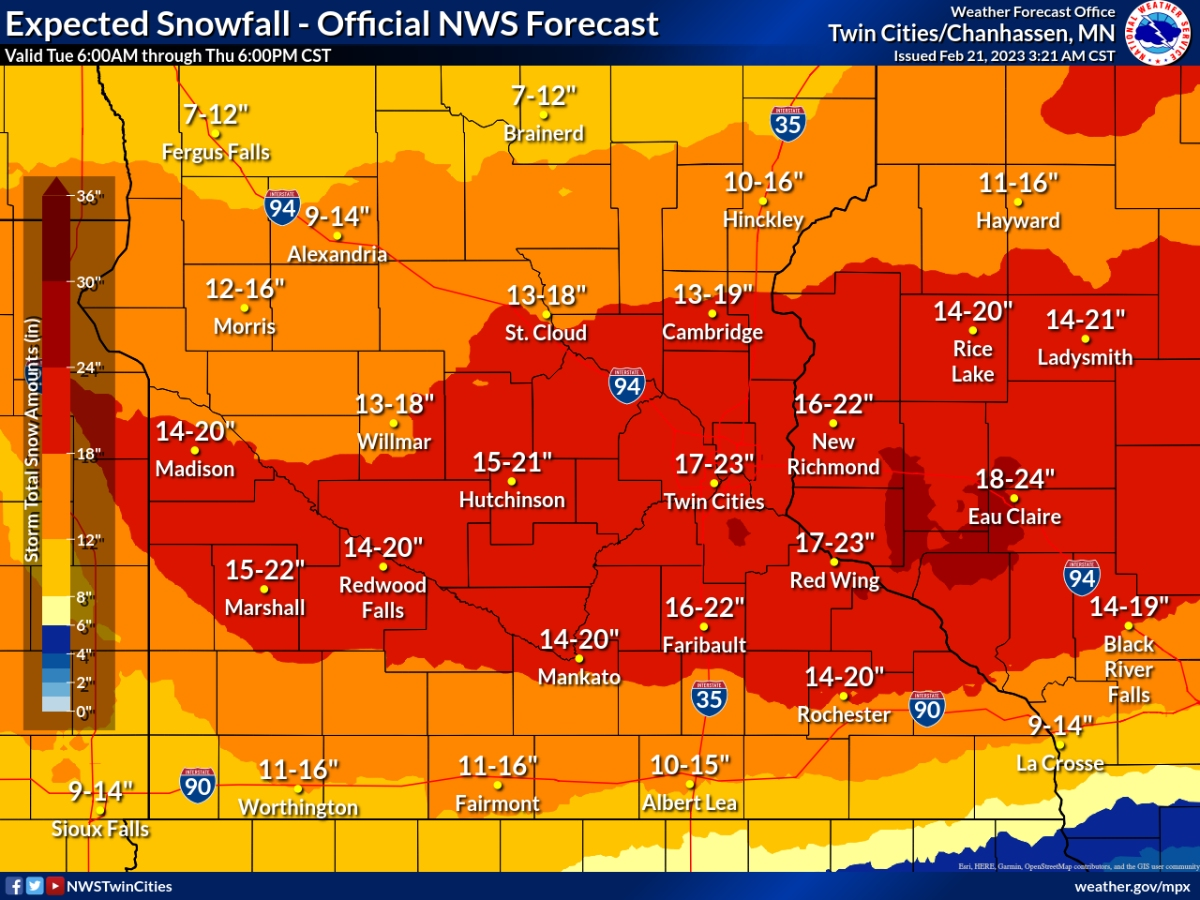 Snowstorm Will Hit Category 5 In Twin Cities MN Weather