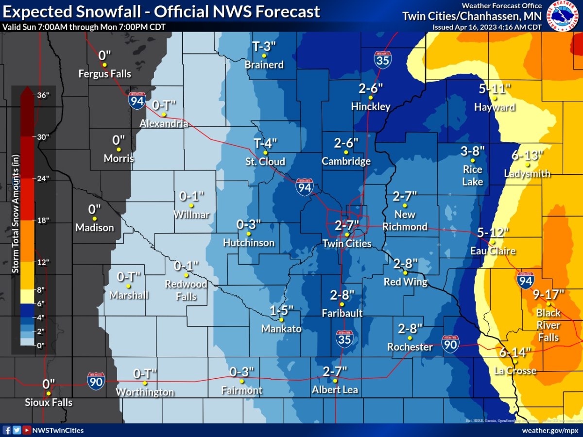 Several inches of snow could accumulate, depending on the area's ground temperature. 