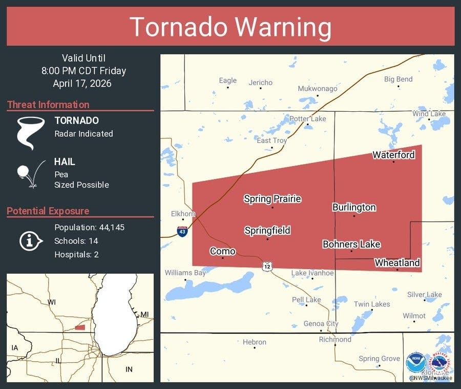 Tornado Warnings Issued Across Southeast Wisconsin | Waukesha, WI Patch
