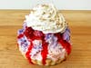 Strawberry Ube Sundae Tart — Sara's Tipsy Pies swirls strawberry and ube marshmallow cream into a fudge-filled shortbread crust.