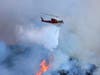 OCFA Helicopter battles blaze in Canyon Fire, OCFA Photo