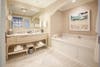 Guest bathroom at Montage Laguna Beach after architectural renovation. 
