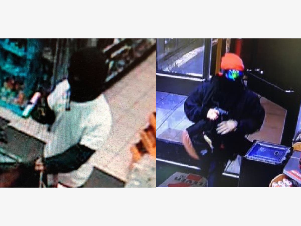 Two photos, one bandit? Irvine police are seeking information related to several robberies across Orange County in March