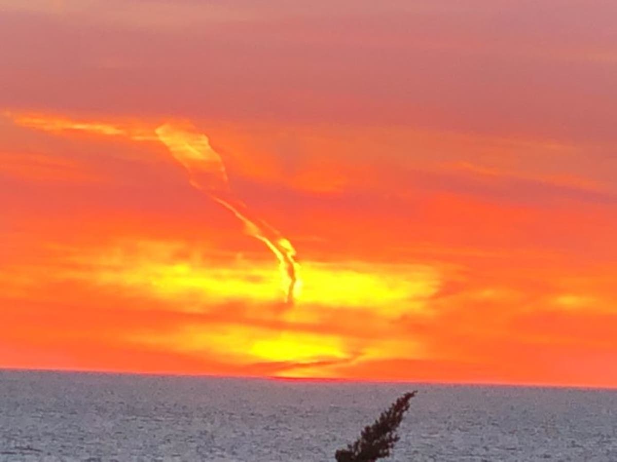 Fiery sunset from the Golden Coast in Laguna Beach.