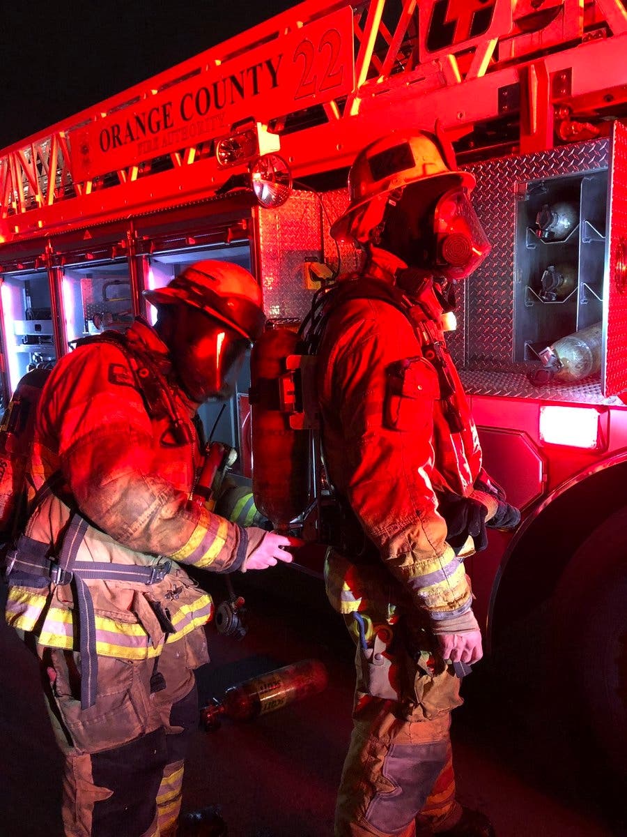 Firefighters battled a house fire in San Clemente Wednesday.